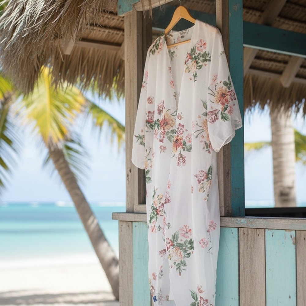 Floral White Swim Sarong